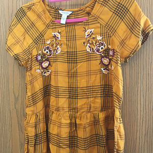 Arizona Plaid & Embroidered Top